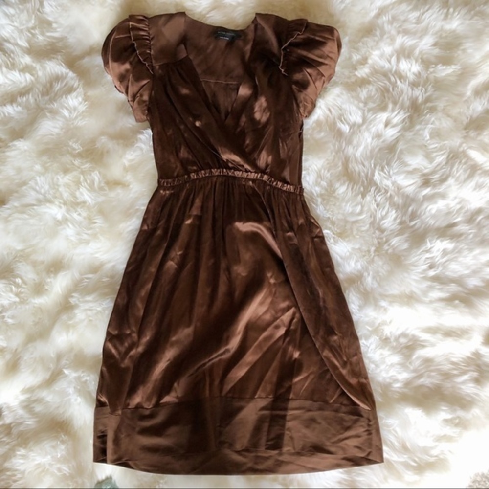 BCBG silk brown dress